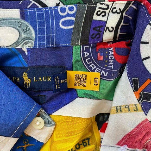 Polo Ralph Lauren Oceans Challenge Ships Log Yacht Club Slim Fit Shirt S, M - Picture 6 of 10